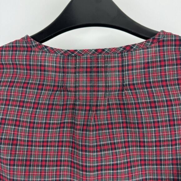 Ralph Lauren Girl's Plaid Red Green Tartan Long Sleeve Ruffle Buttons Top Size 5 - Picture 8 of 15